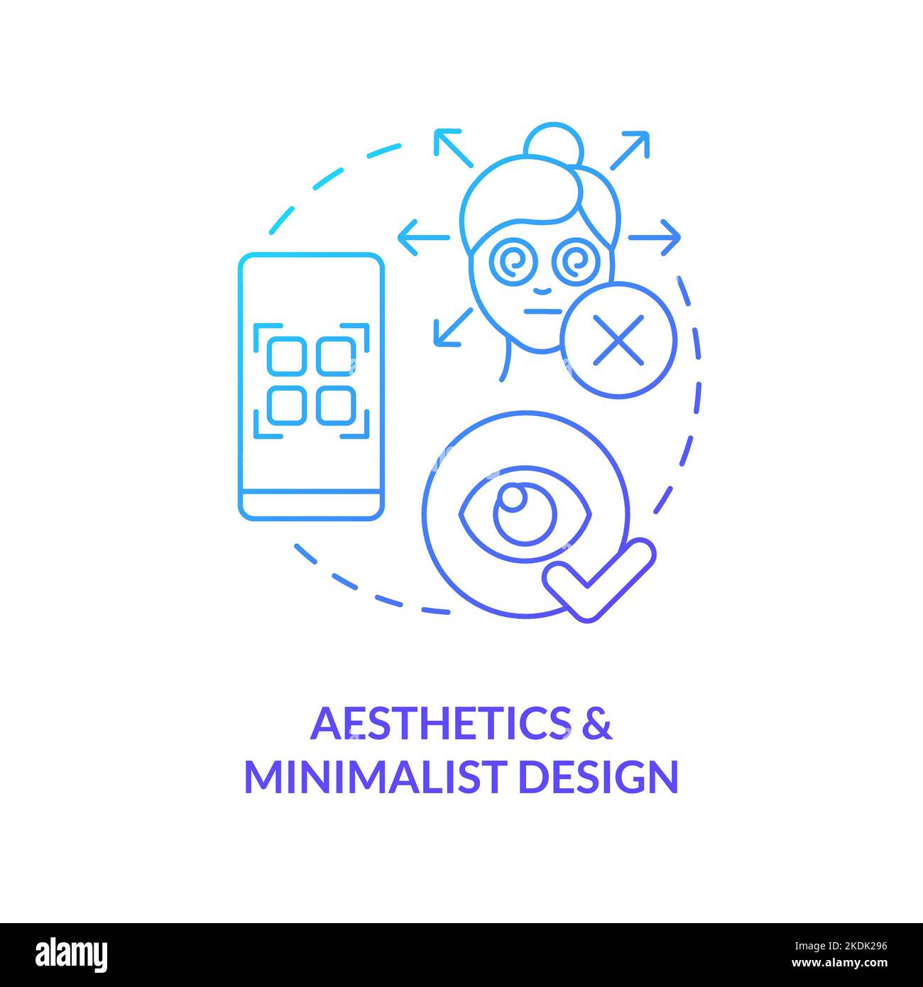 Aesthetics and minimalist design blue gradient concept icon Stock ...