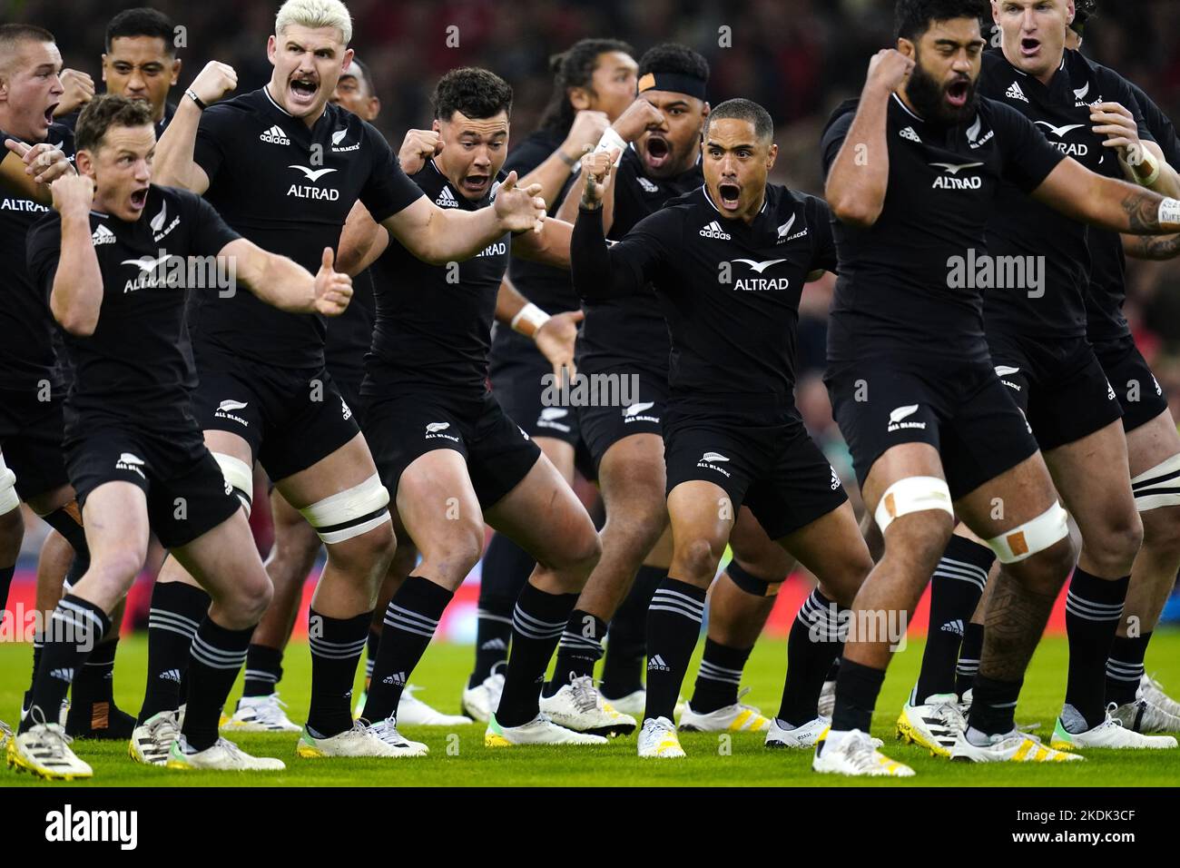 New Zealand players perform a haka ahead of the Autumn International