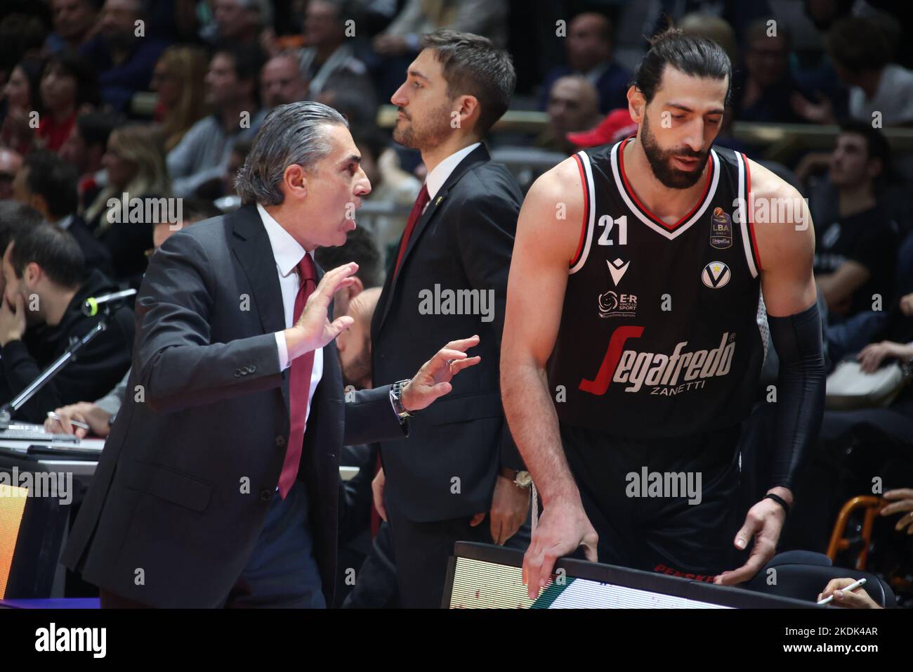 Sergio Scariolo head coach of Segafredo Virtus Bologna and Tornike