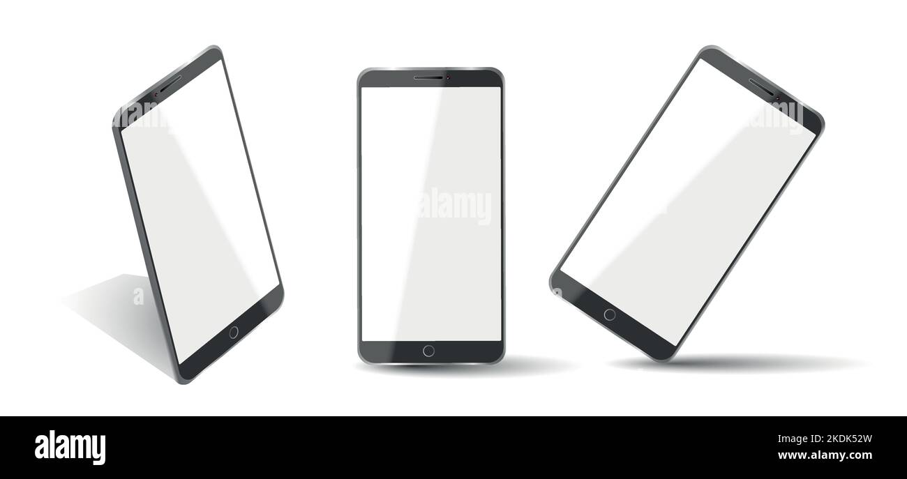Realistic smartphone mockup. Cellphone frame with blank display