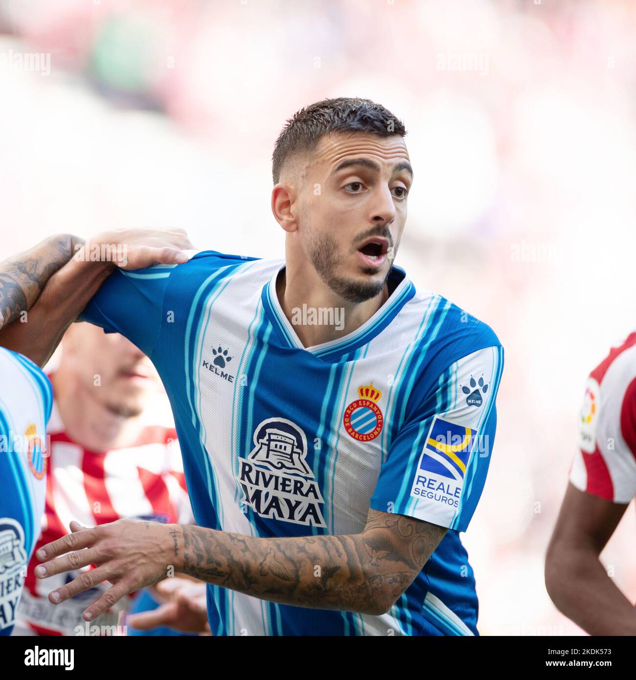 Joselu of RCD Espanyol during the Spanish championship La Liga football 