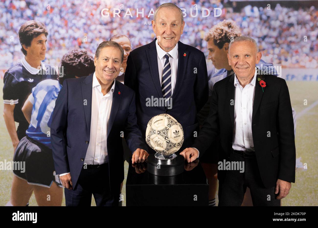 EDITORIAL USE ONLY Former English football players (Left to right