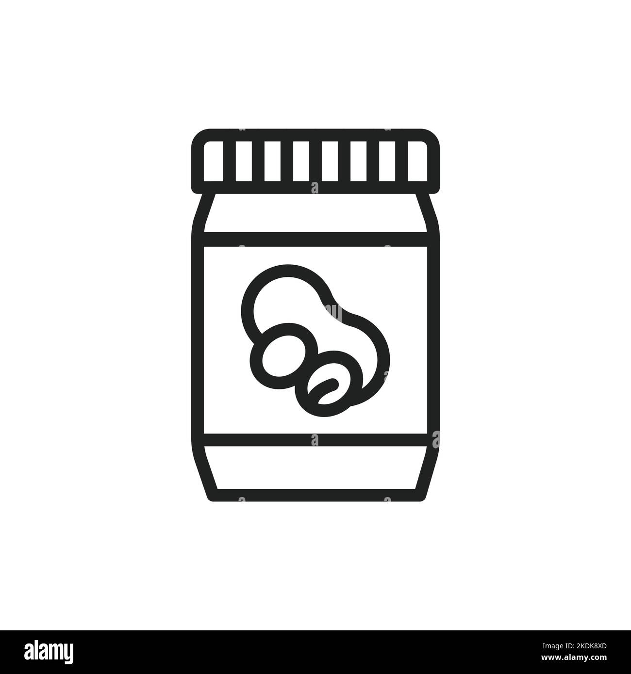 Organic peanut paste line icon. Outline pictogram for web page. Stock Vector