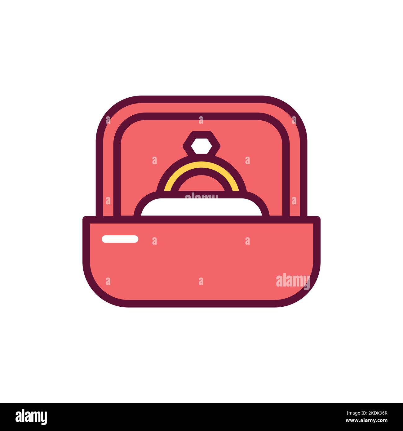 Proposal in marriage line icon. Isolated vector element. Stock Vector