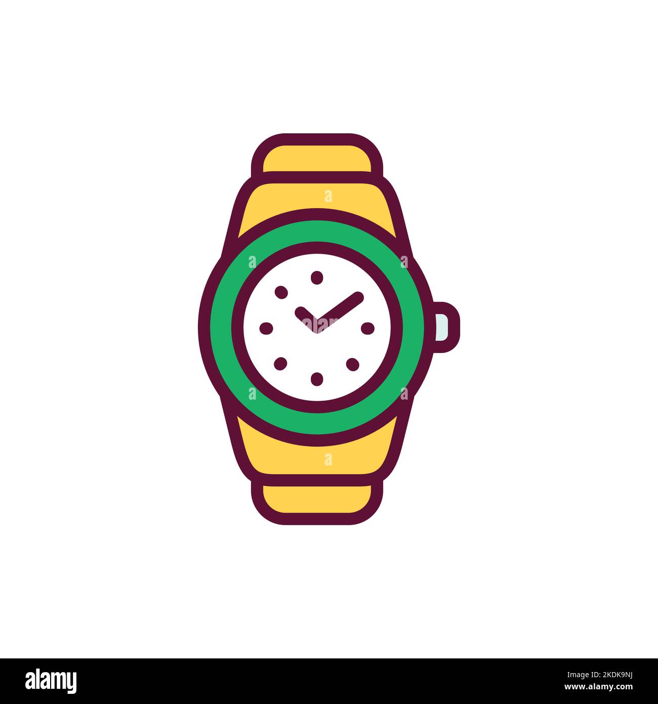 Wristwatch line icon. Isolated vector element. Stock Vector