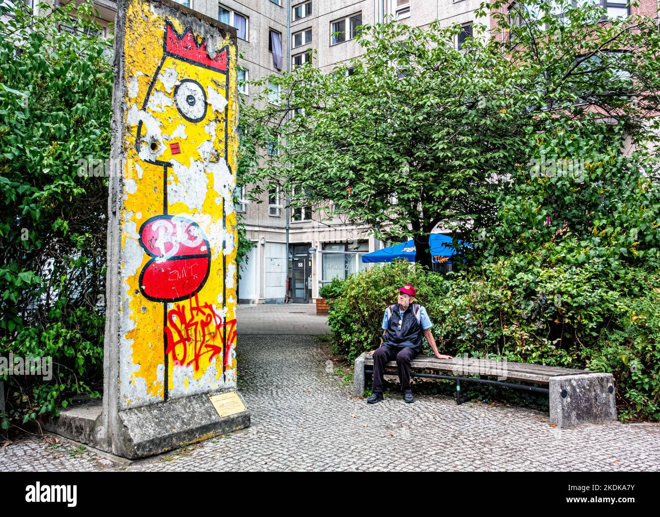 Piece of Former Berlin wall in Wilhelmstrasse, Mitte, Berlin. Wall
