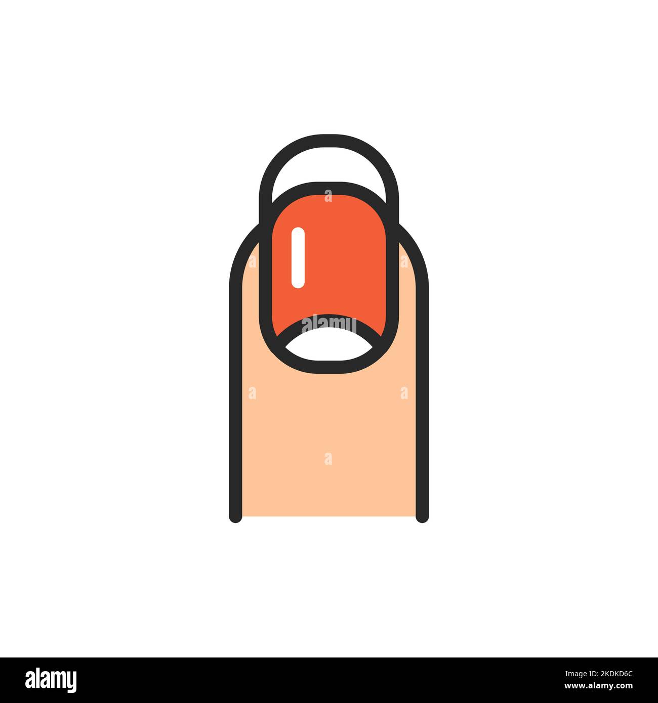 Manicure color line icon. Isolated vector element. Stock Vector