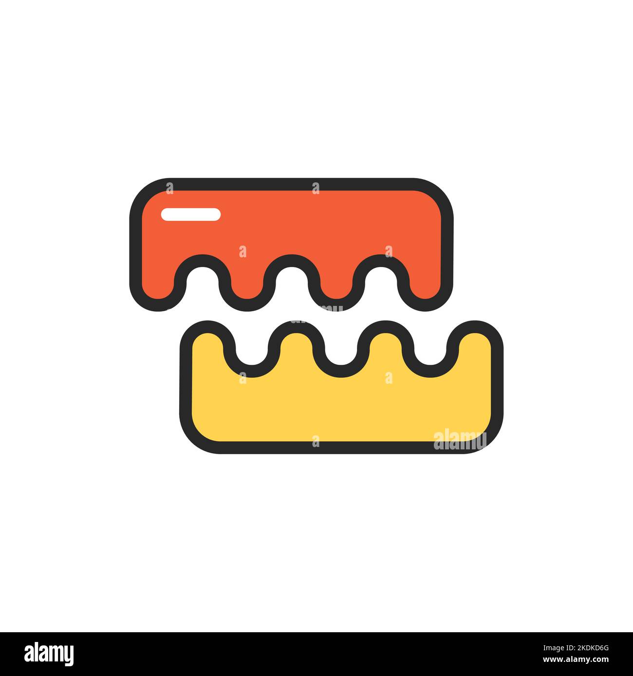 Toe separator color line icon. Isolated vector element. Stock Vector