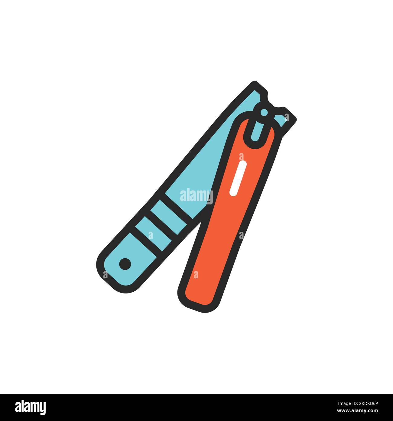 Clippers color line icon. Isolated vector element. Stock Vector