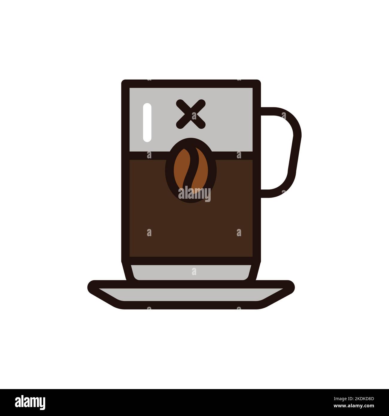 Decaffeinated coffee color line icon. Isolated vector element. Stock Vector
