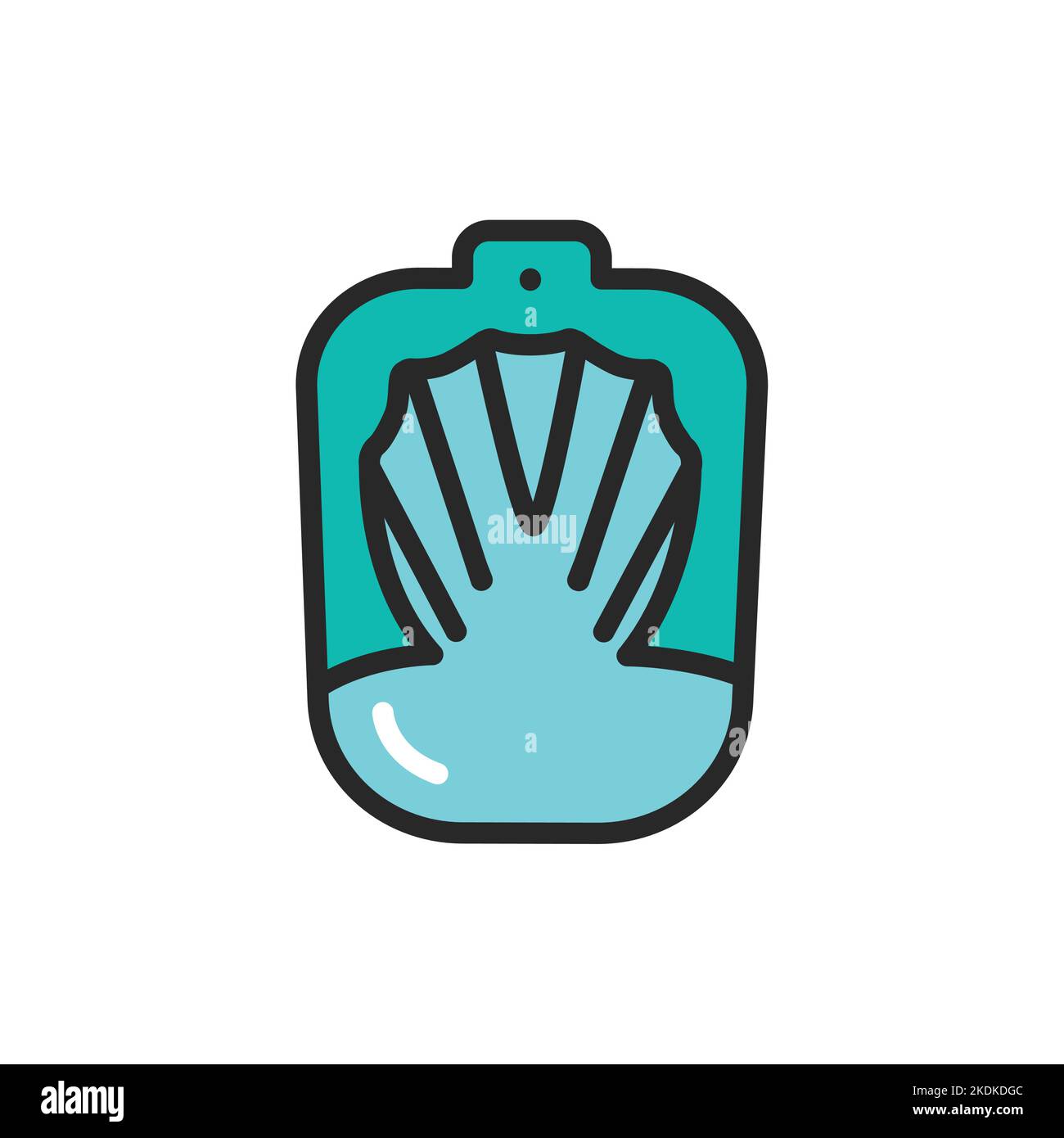 Nail bath color line icon. Isolated vector element. Stock Vector
