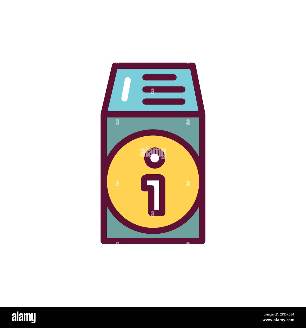 Information stand color line icon. Isolated vector element. Stock Vector