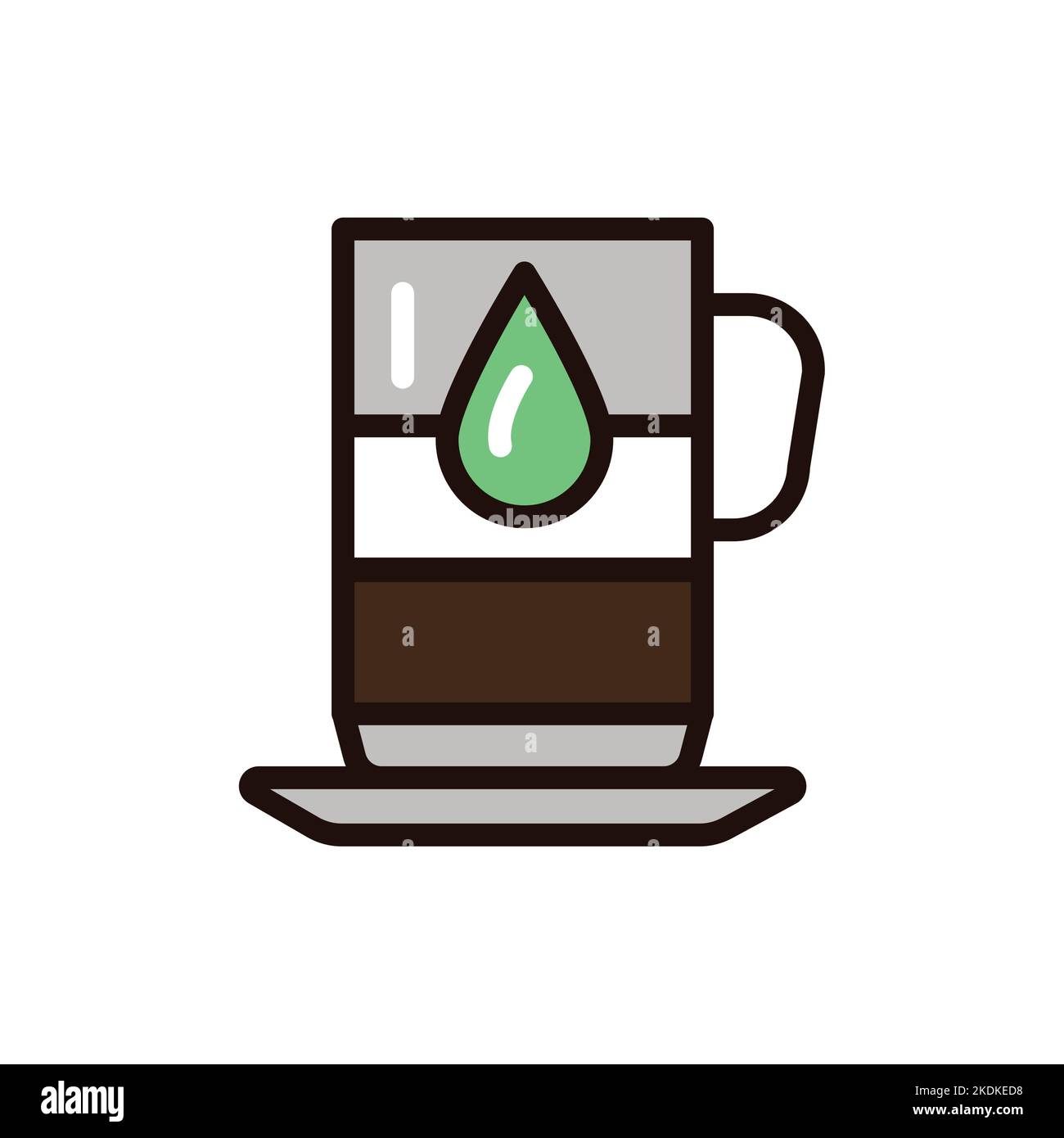 Vegetable milk coffee color line icon. Isolated vector element. Stock Vector