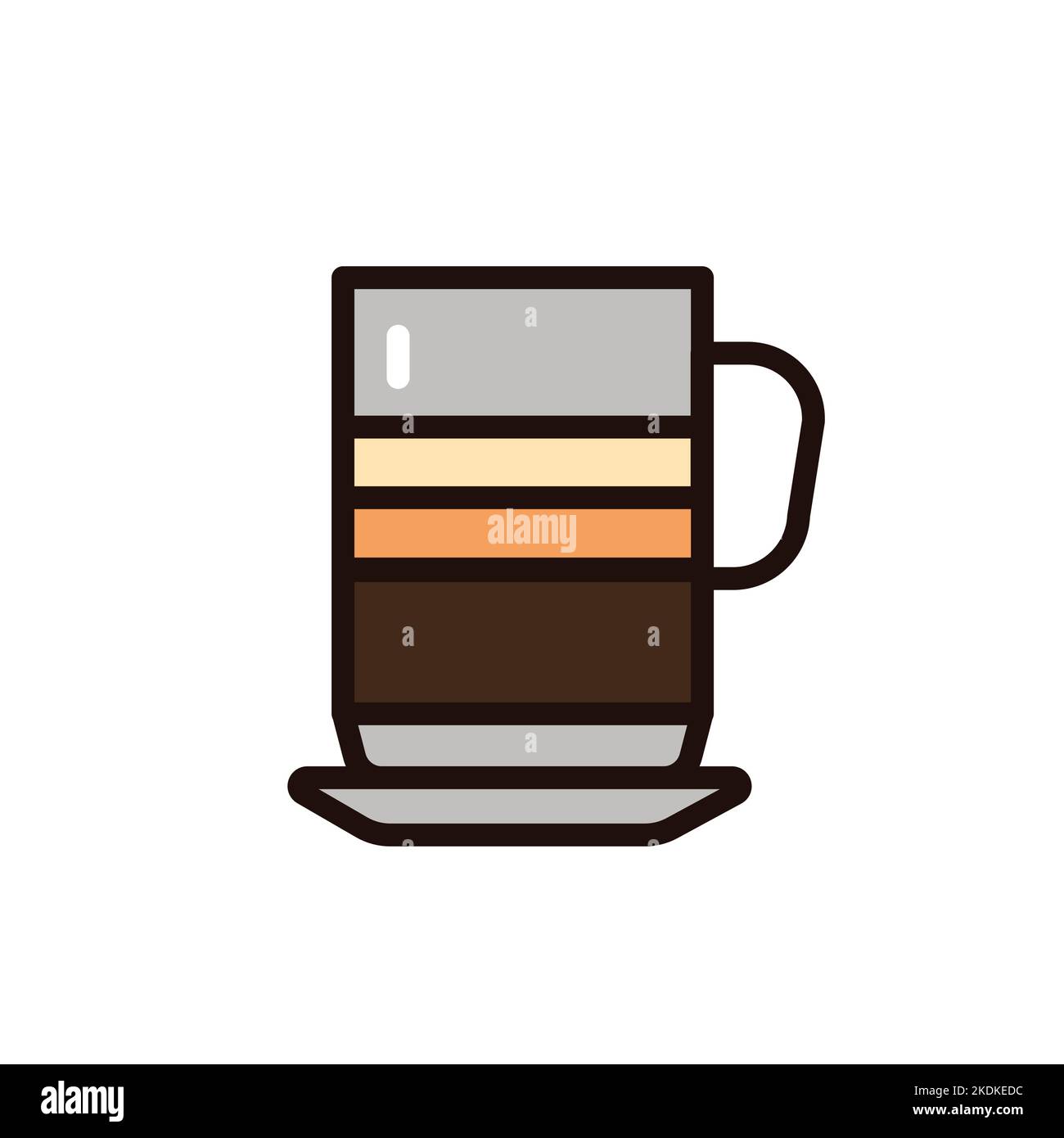 Irish coffee color line icon. Isolated vector element. Stock Vector