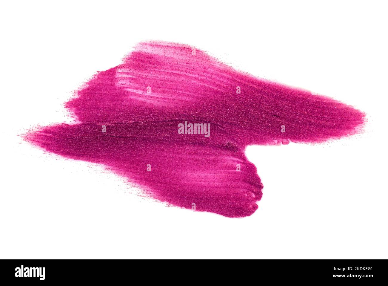 lipstick. Smear for lipstick on a white background. Creamy makeup texture. Sample or sampler brush stroke cosmetic product red, violet color Stock Photo