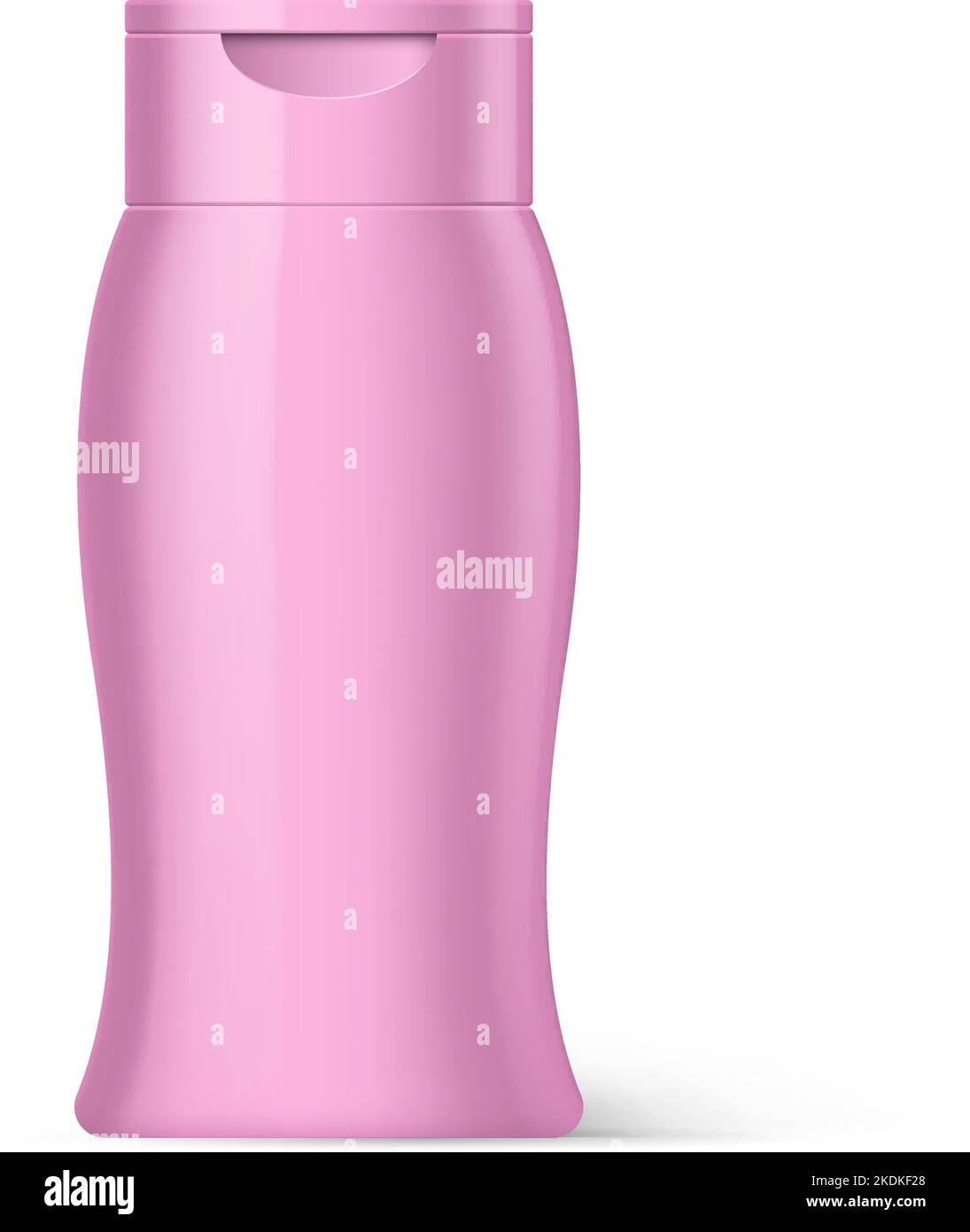 Pink Bottle Shampoo Packaging Isolated on White Background Stock Vector
