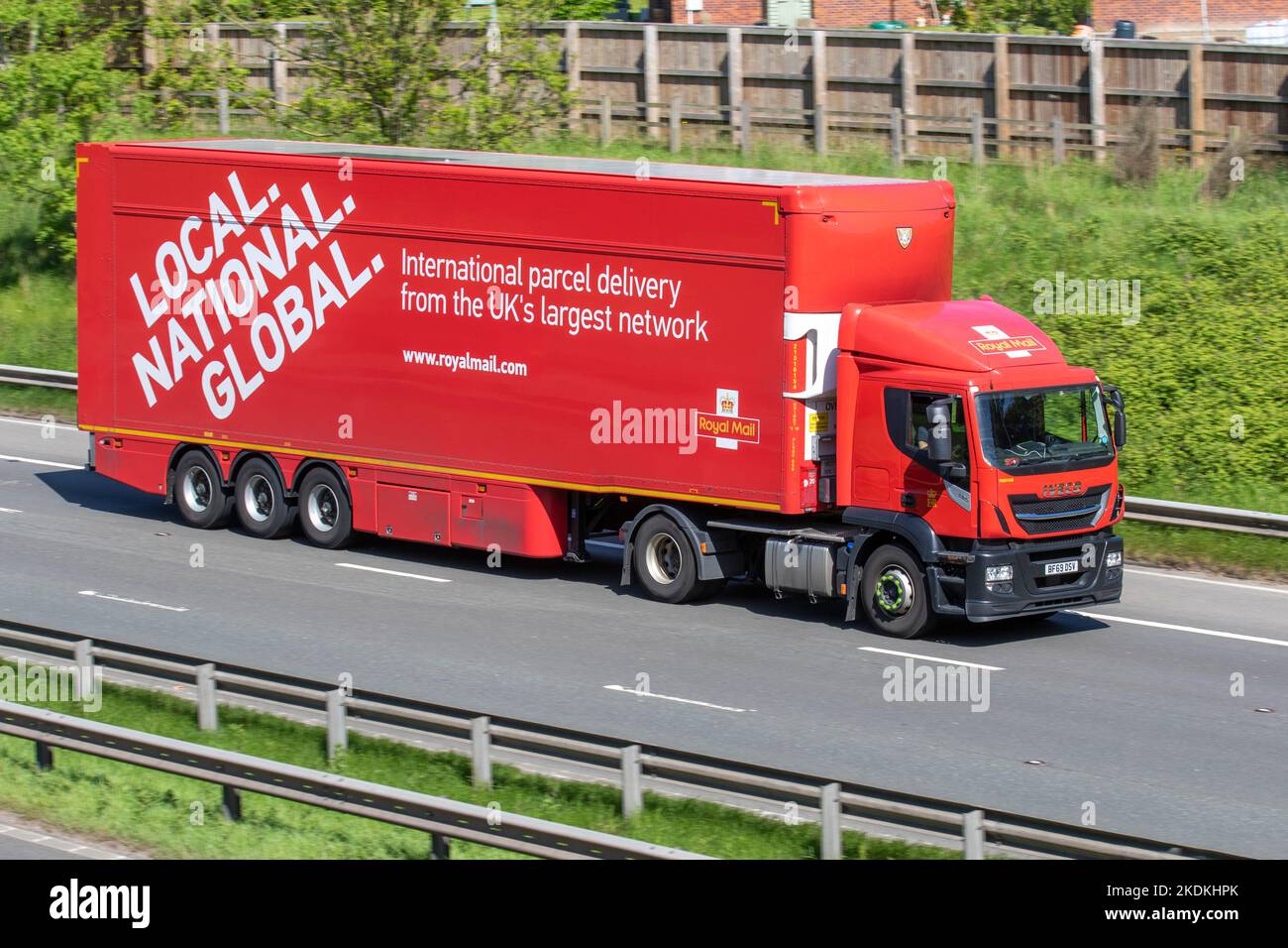 Local National Global Royal Mail Haulage delivery trucks, lorry