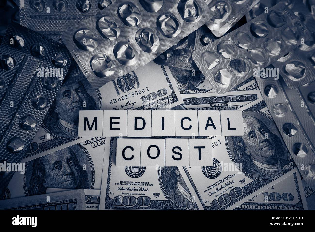 Medical cost wording sentence concepts in black and white Stock Photo Alamy