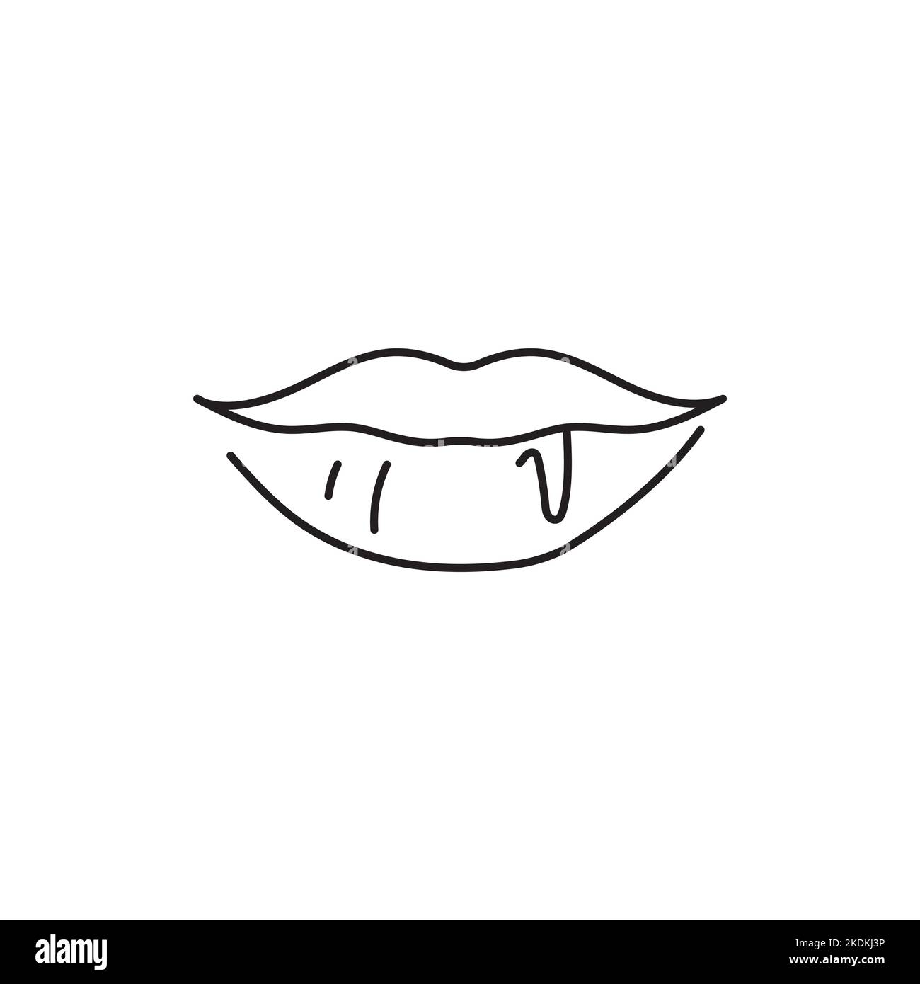 Bleeding from lips color line icon. Injuries concept Stock Vector Image