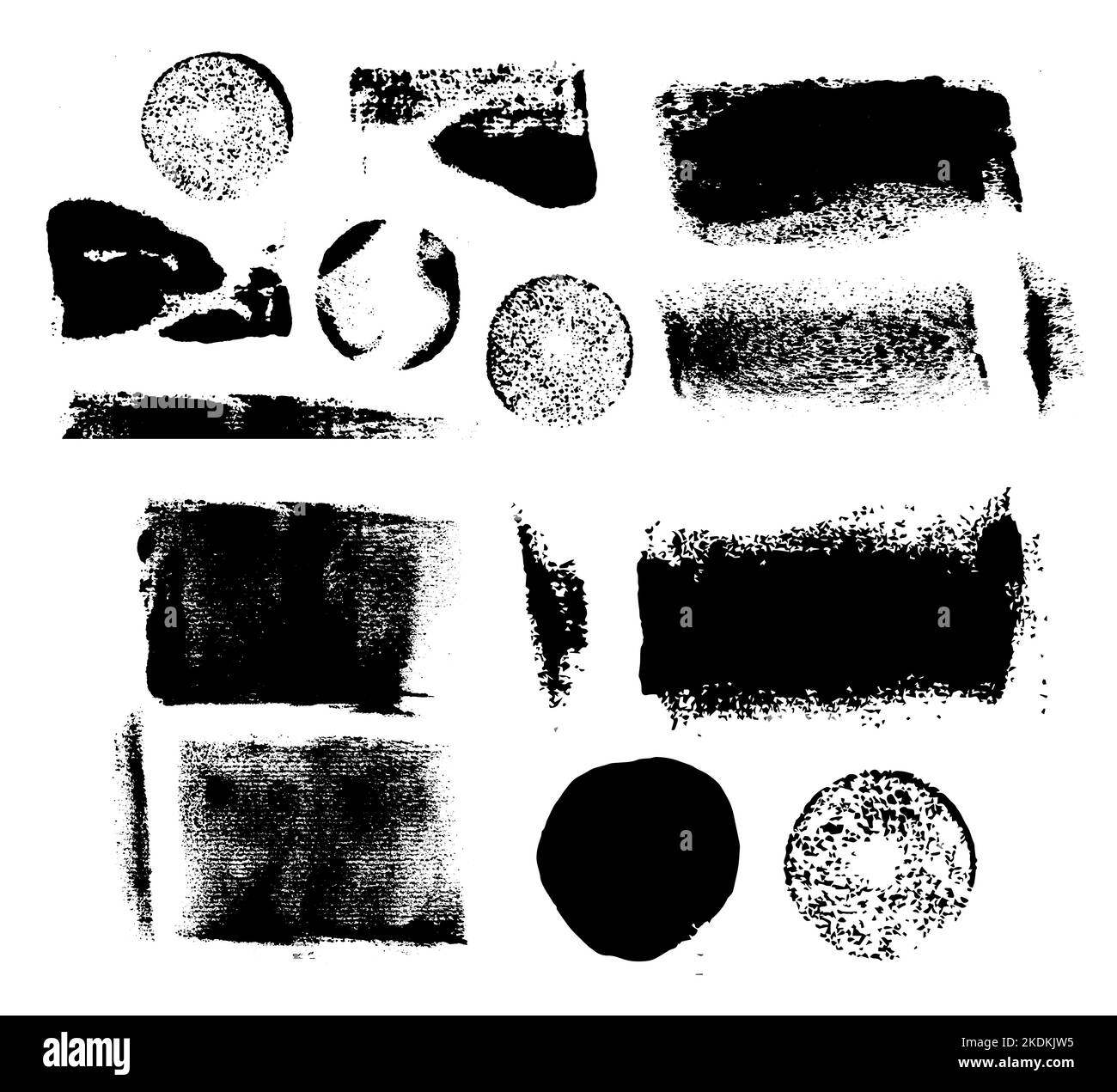 Brush strokes vector collection. Isolated painted elements Stock Vector