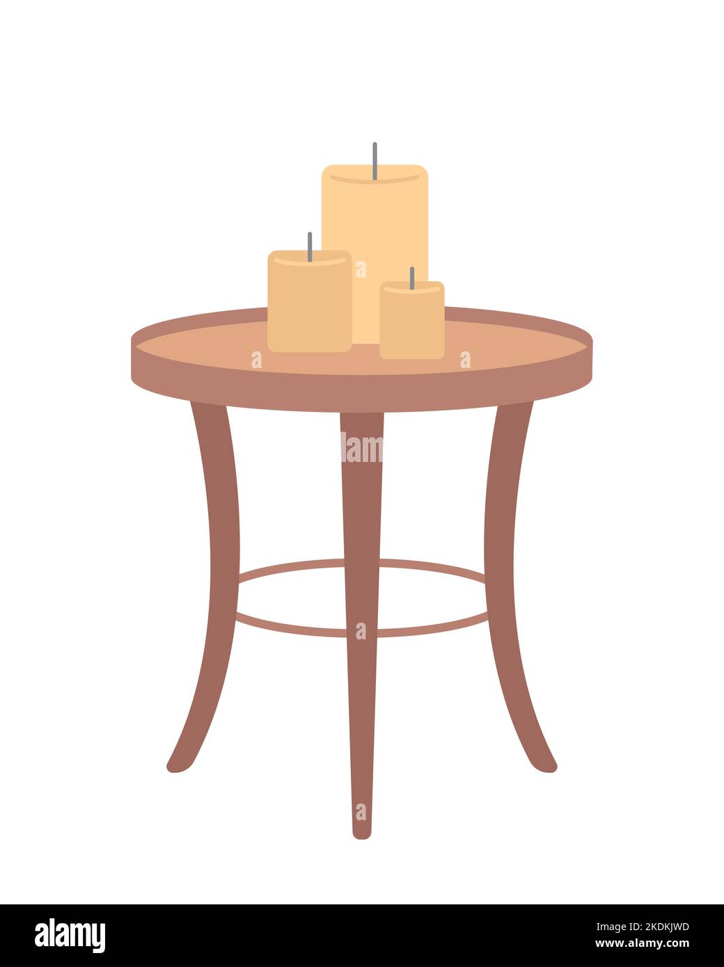 Elegant table with candles semi flat color vector object Stock Vector