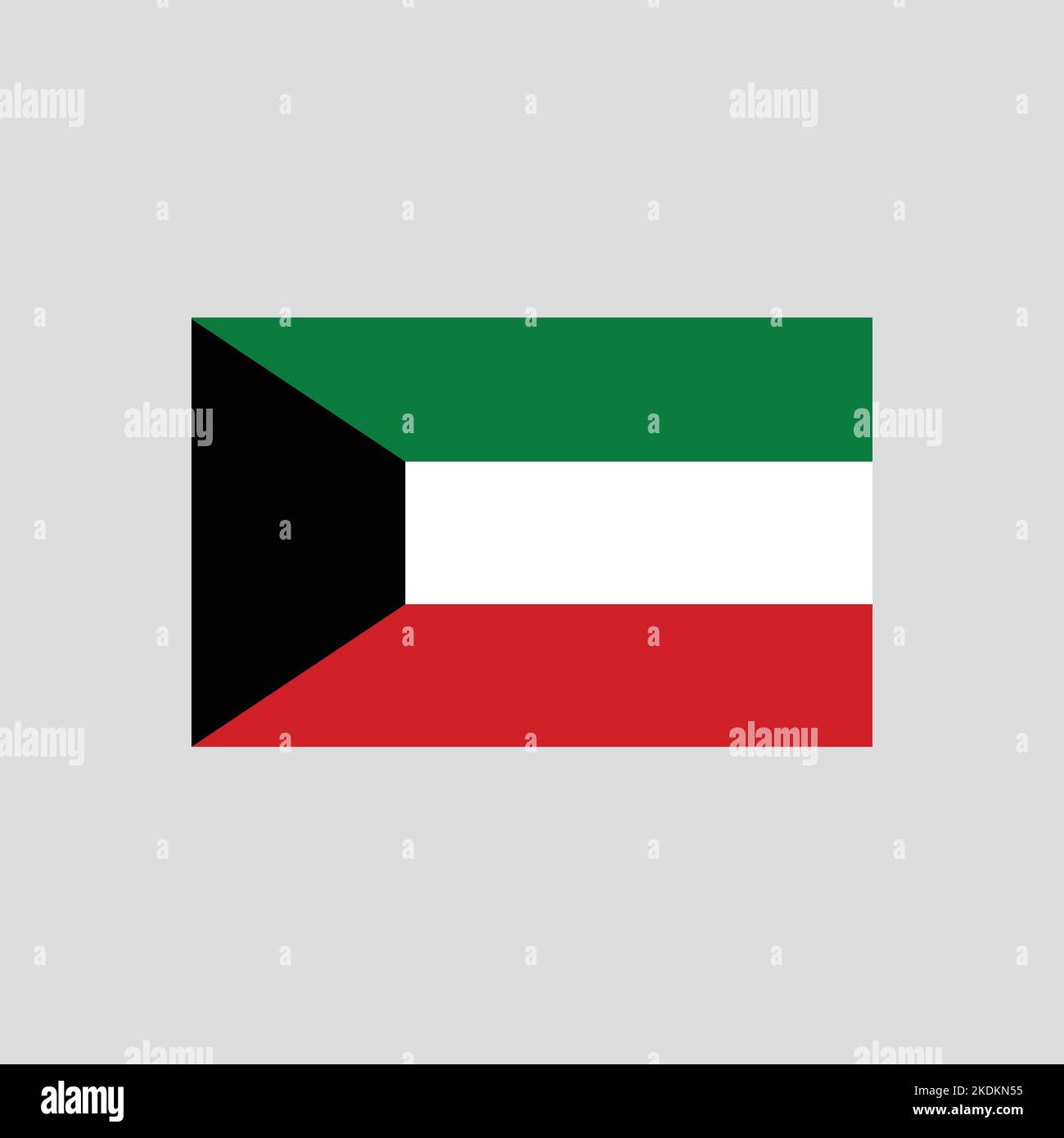 Flag of Kuwait color line element. Vector element for web page Stock