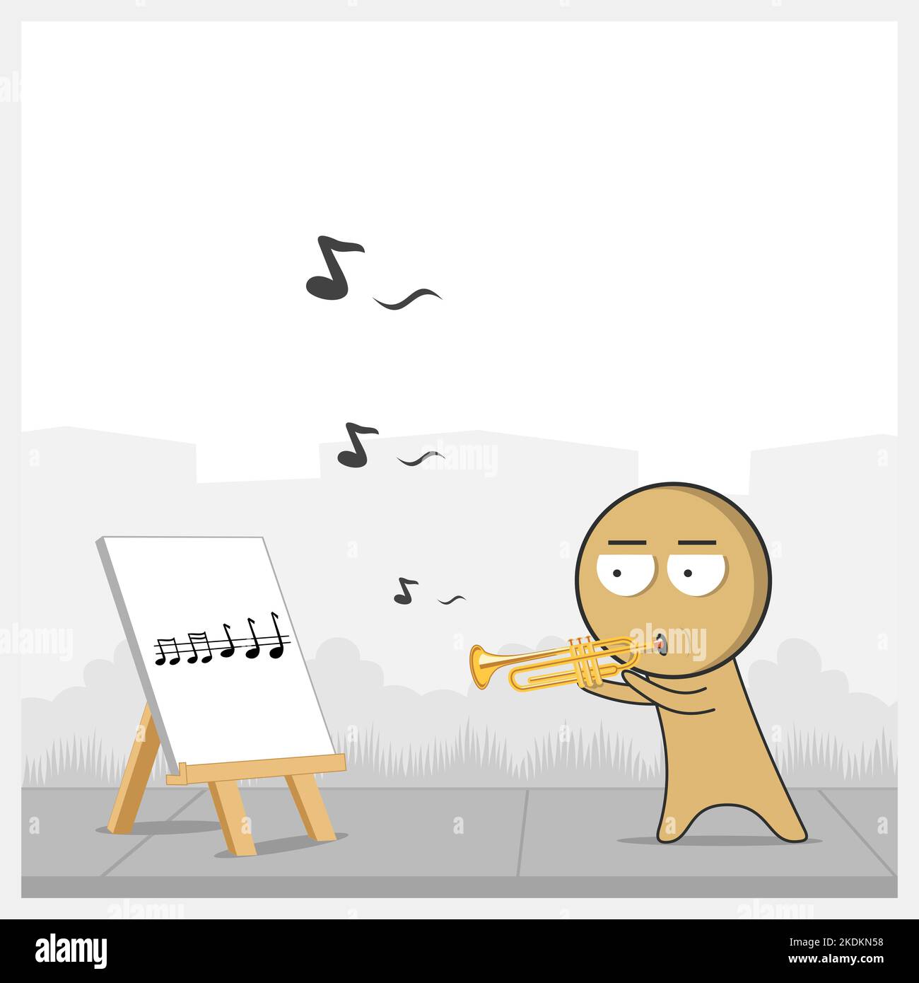 Man playing the trumpet Stock Vector