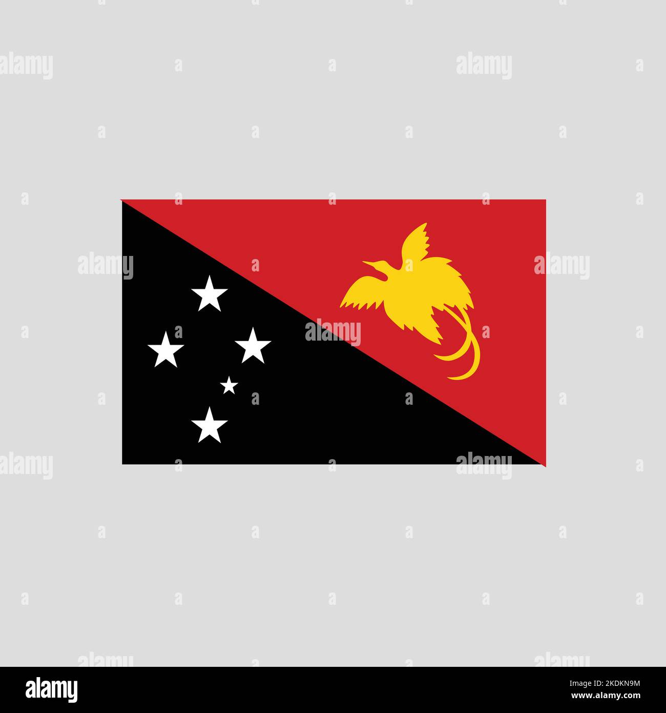 Flag of Papua New Guinea color line element. Vector element for web page Stock Vector