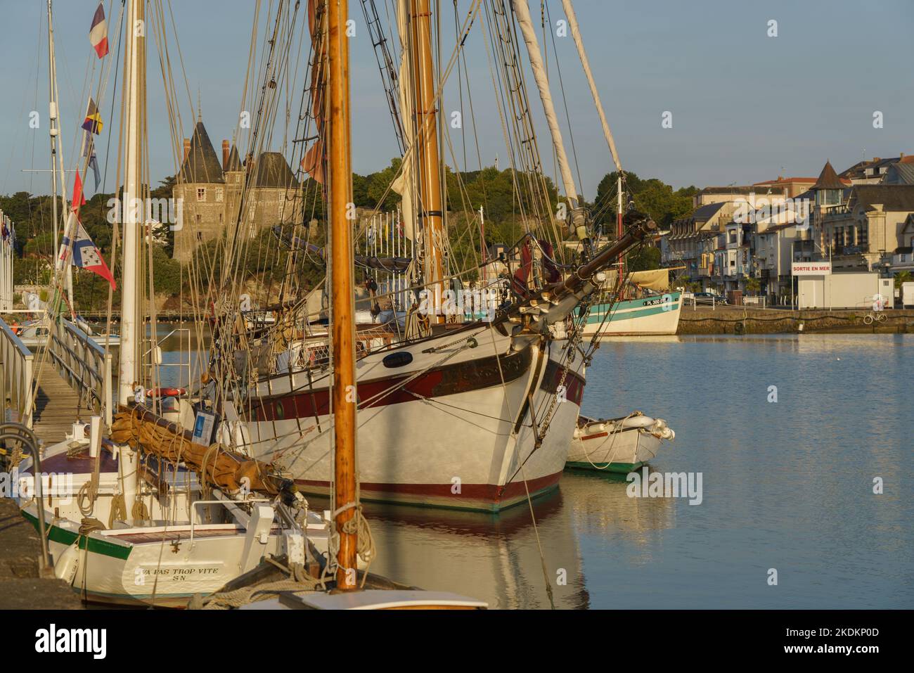 France, Pays de la Loire region, Loire-Atlantique, Pornic, old rigging in port Stock Photo