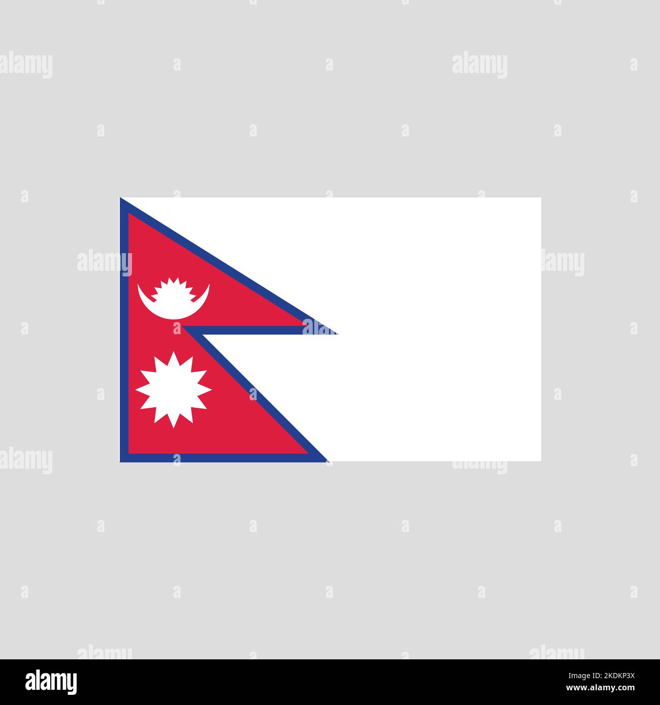 Flag of Nepal color line element. Vector element for web page Stock