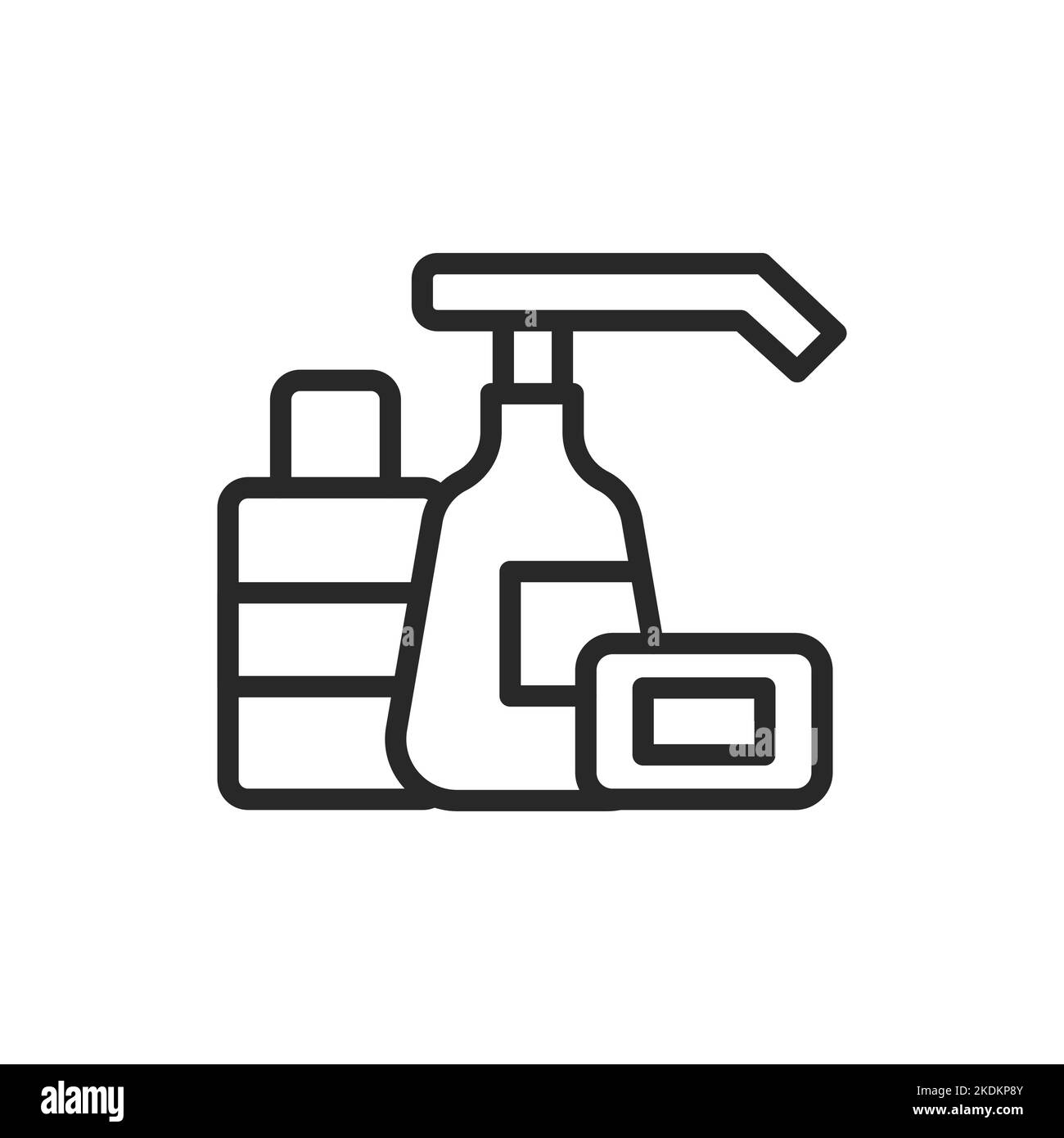 Antiseptic products color line icon. Isolated vector element. Stock Vector