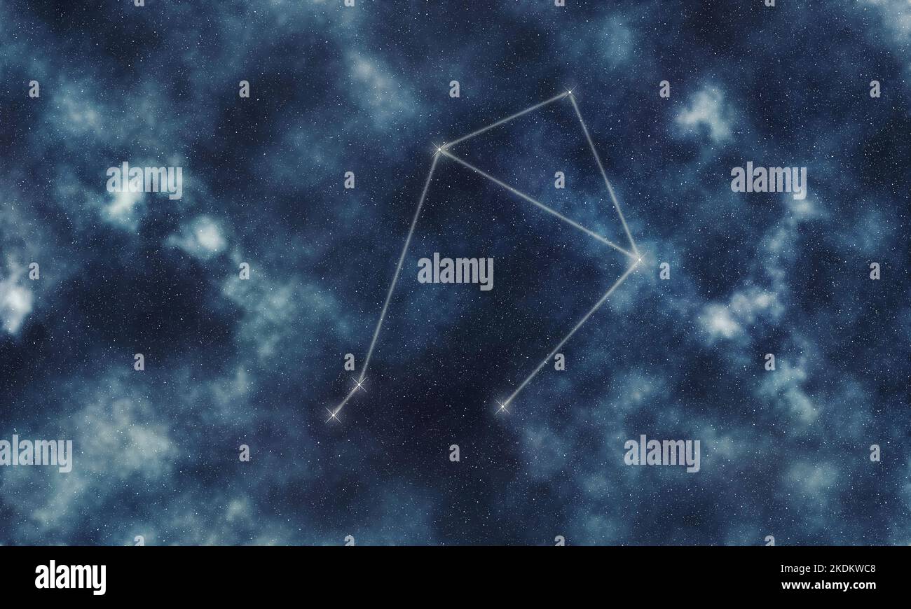 Libra Star Constellation, Night Sky, Constellation Lines Scales Balance