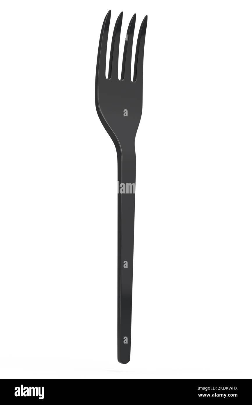 Ecofriendly disposable utensils like fork on white background. 3d render concept of save the