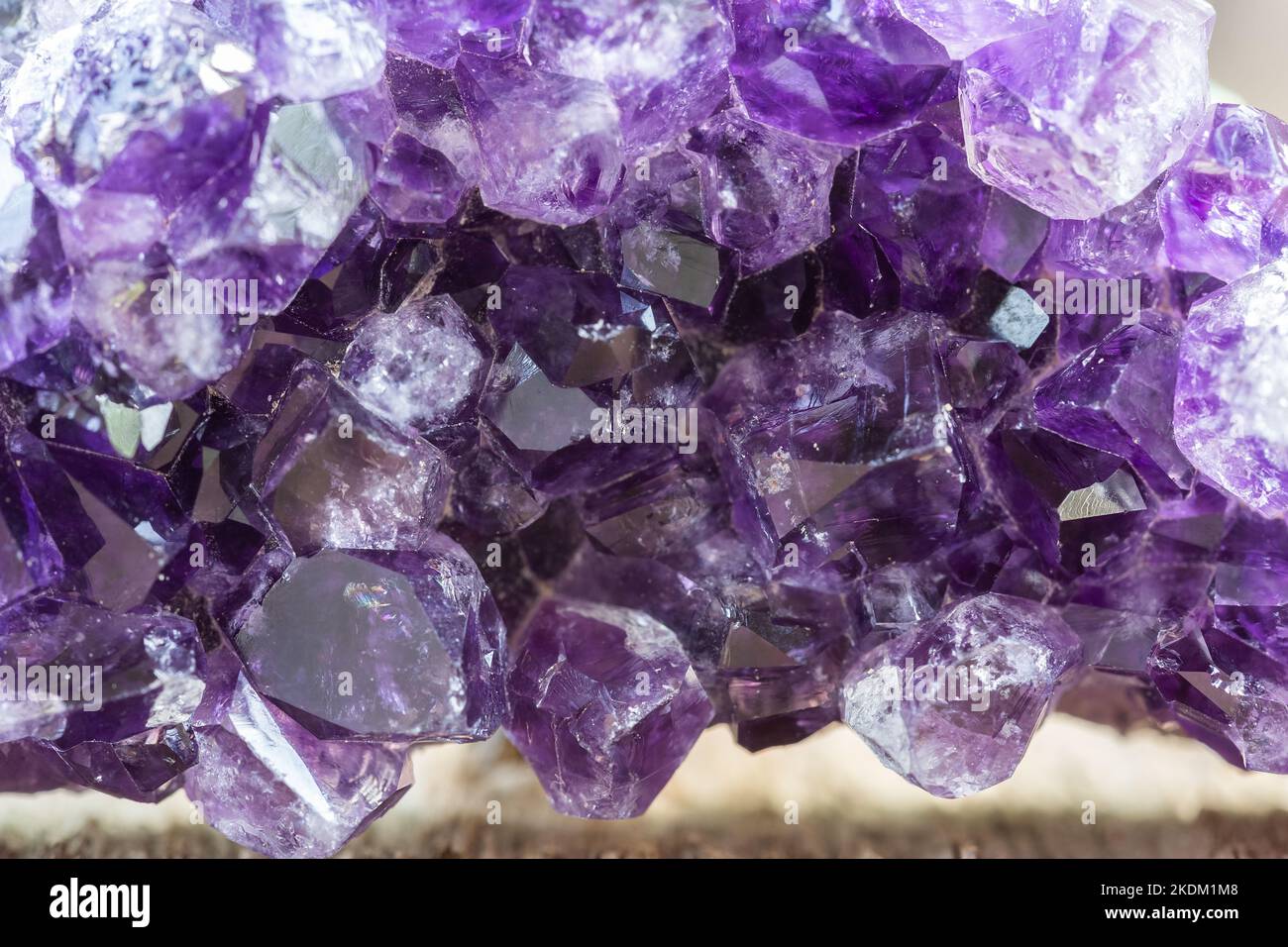 Purple Amethyst Crystal Druzy Cluster Background. Healing Crystal