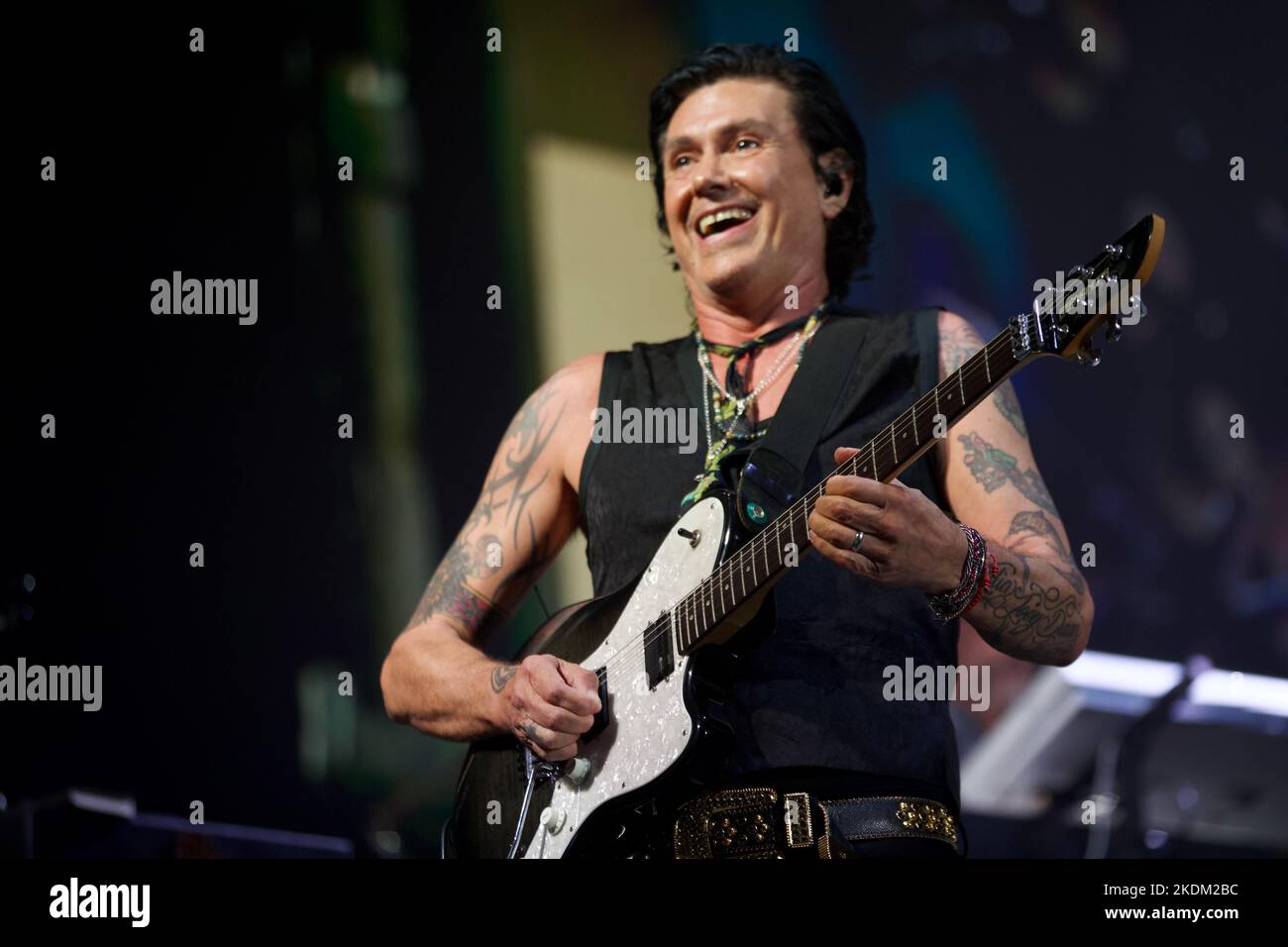 Mexico City, Mexico. 05th Nov, 2022. November 5, 2022, Mexico City, Mexico: Saul Hernandez Vocalist of Caifanes band performs on stage during his tour 2022 at Palacio de los Deportes. on November 5, 2022 in Mexico City, Mexico. (Photo by Julian Lopez/ Eyepix Group/Sipa USA) Credit: Sipa USA/Alamy Live News Stock Photo
