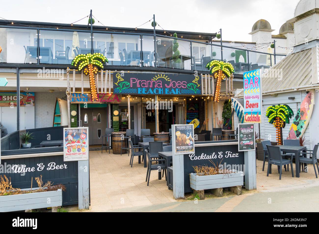 Piranha Joes Beach Bar Claremont pier Lowestoft seafront 2022 Stock Photo