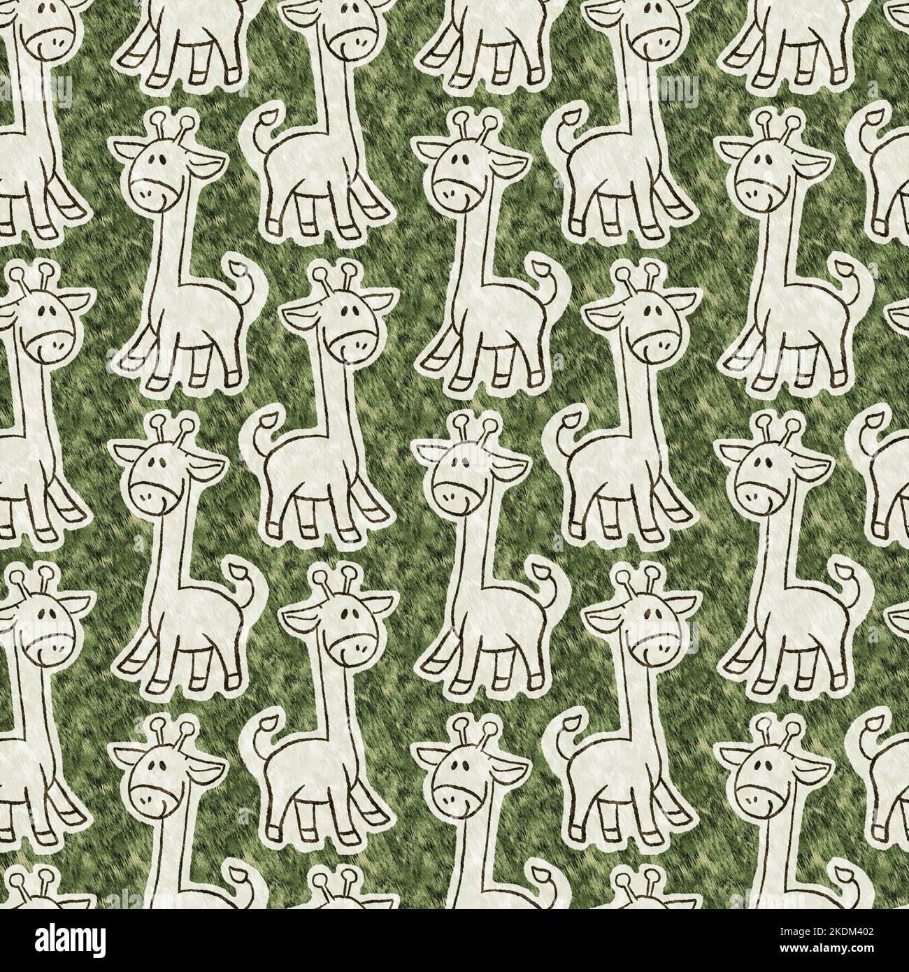 Cute safari wild giraffe animal pattern for babies room decor. Seamless ...