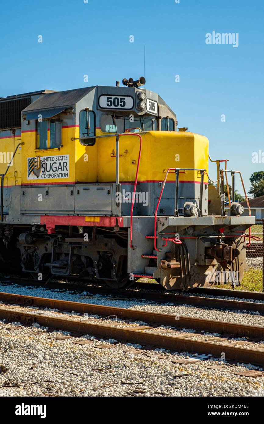 US Sugar EMD GP40-2 Locomotive No 505, Clewiston, Florida Stock Photo