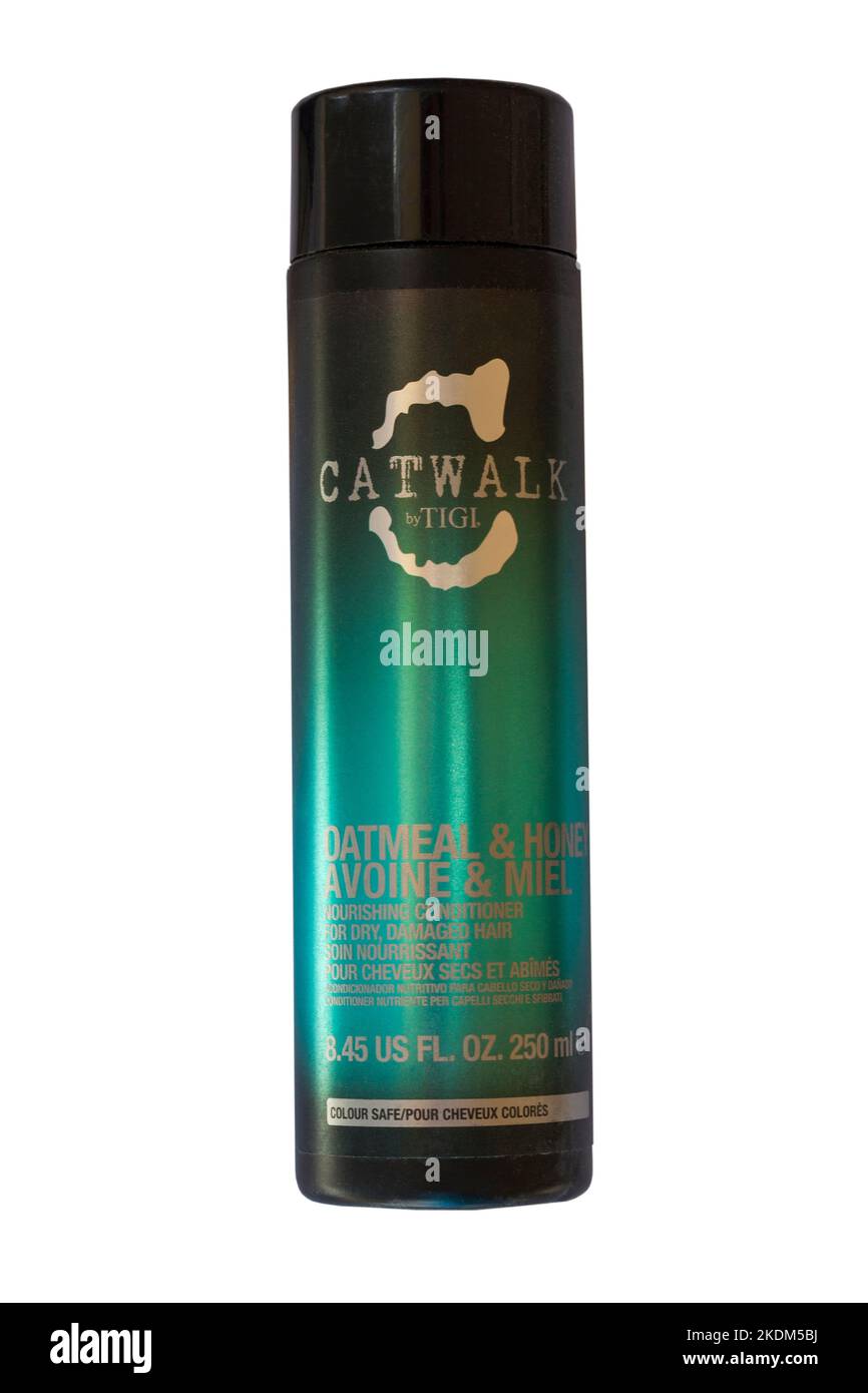 Catwalk by tigi oatmeal & honey nourishing conditioner for dry damaged hair isolated on white background Stock Photo