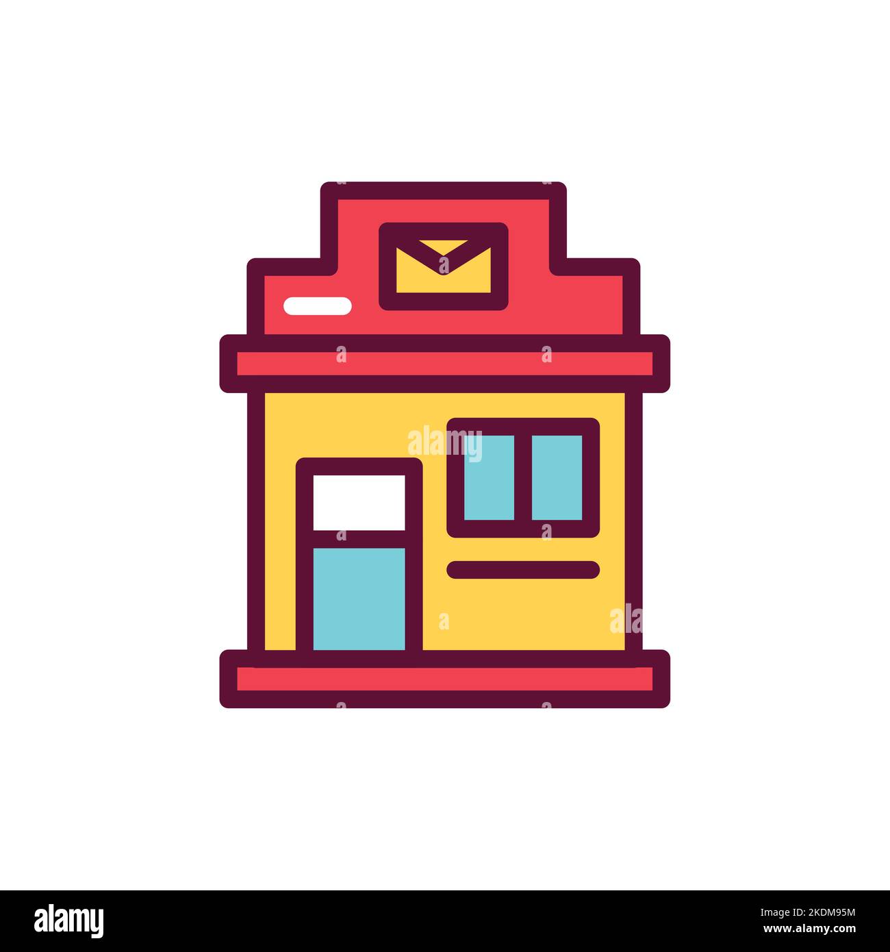 Postal office color line icon. Isolated vector element. Stock Vector