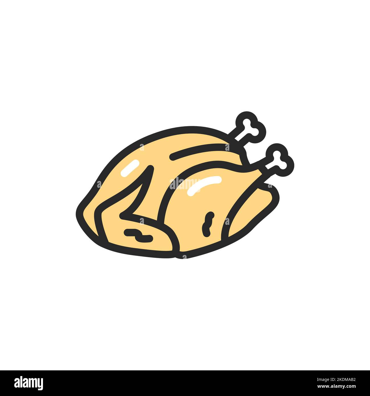 Chicken meat color line icon. Pictogram for web page, mobile app, promo