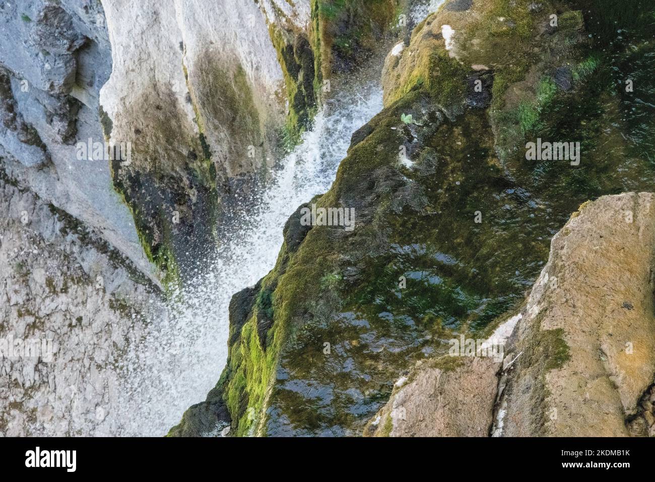 Waterfall seen from above Stock Photo