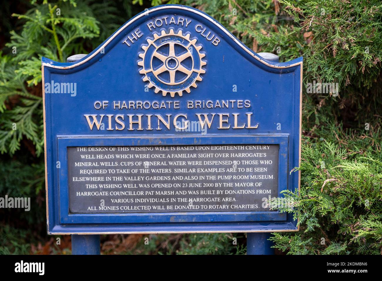 Wishing Well at Harrogate Valley Gardens, North Yorkshire, UK Stock