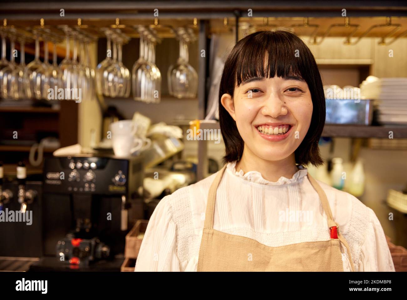 Japanese restaurant staff working Stock Photo