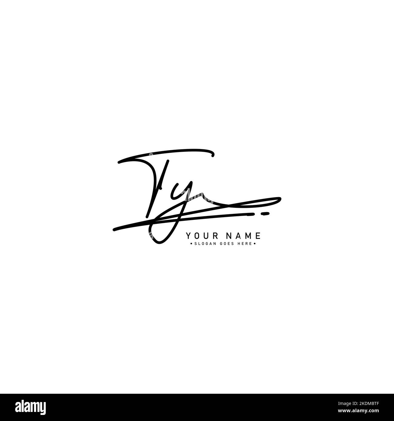 TY Handwritten Signature logo - Vector Logo Template for Beauty, Fashion and Photography Business Stock Vector