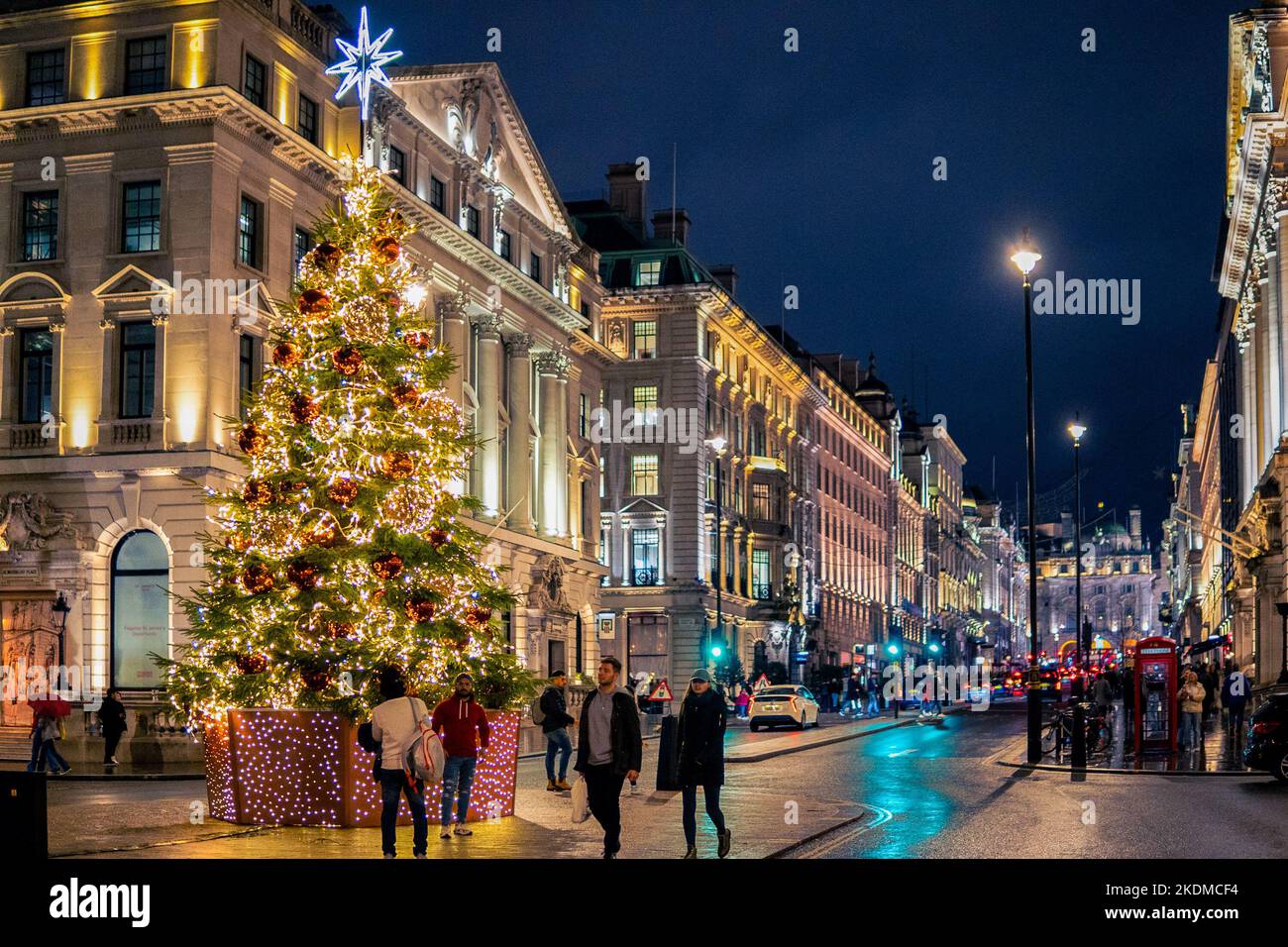 London UK 17th Aug 2022 View Of A Christmas Tree At Waterloo Place london-uk-17th-aug-2022-view-of-a-christmas-tree-at-waterloo-place