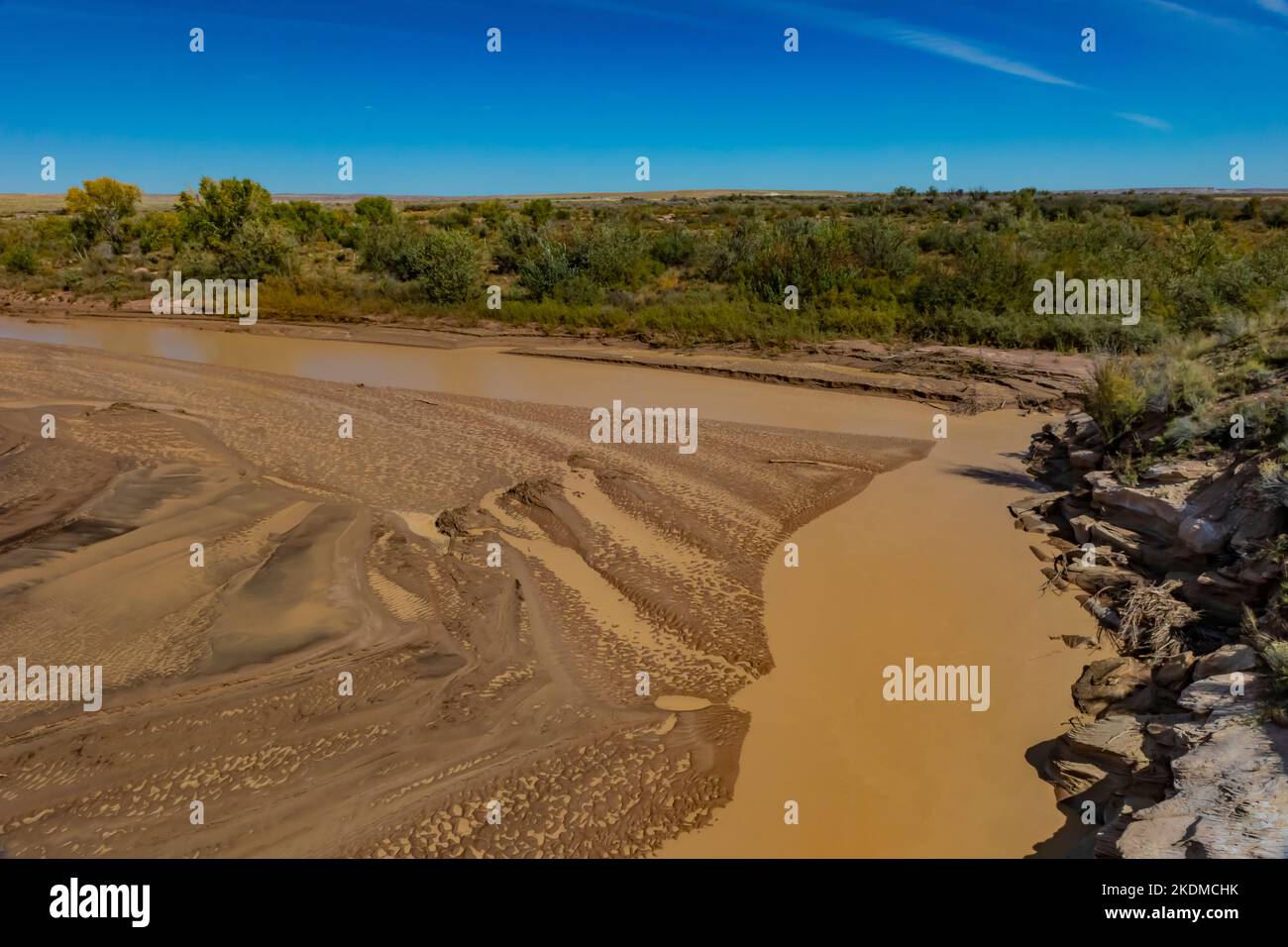 Puerco River at the archeological site of Puerco Pueblo in Petrified