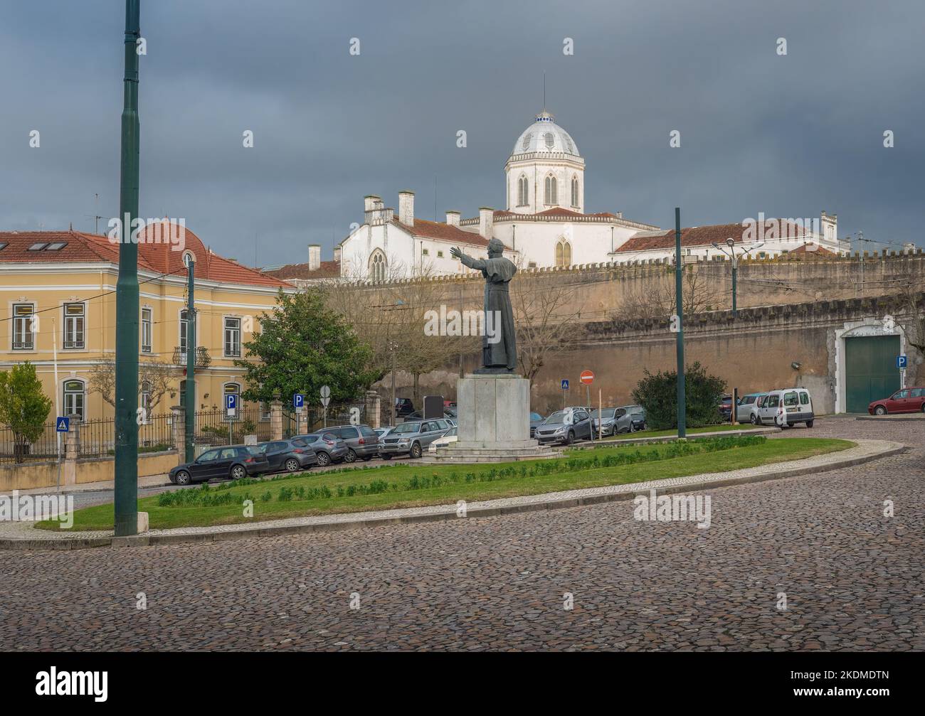 Pope John Paul II Monument and Coimbra Prison Facility - Coimbra, Portugal Stock Photo