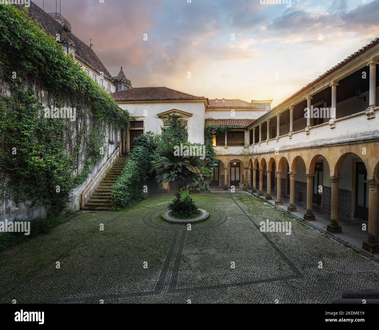 Melos House Courtyard (Faculty of Law) at University of Coimbra - Coimbra, Portugal Stock Photo