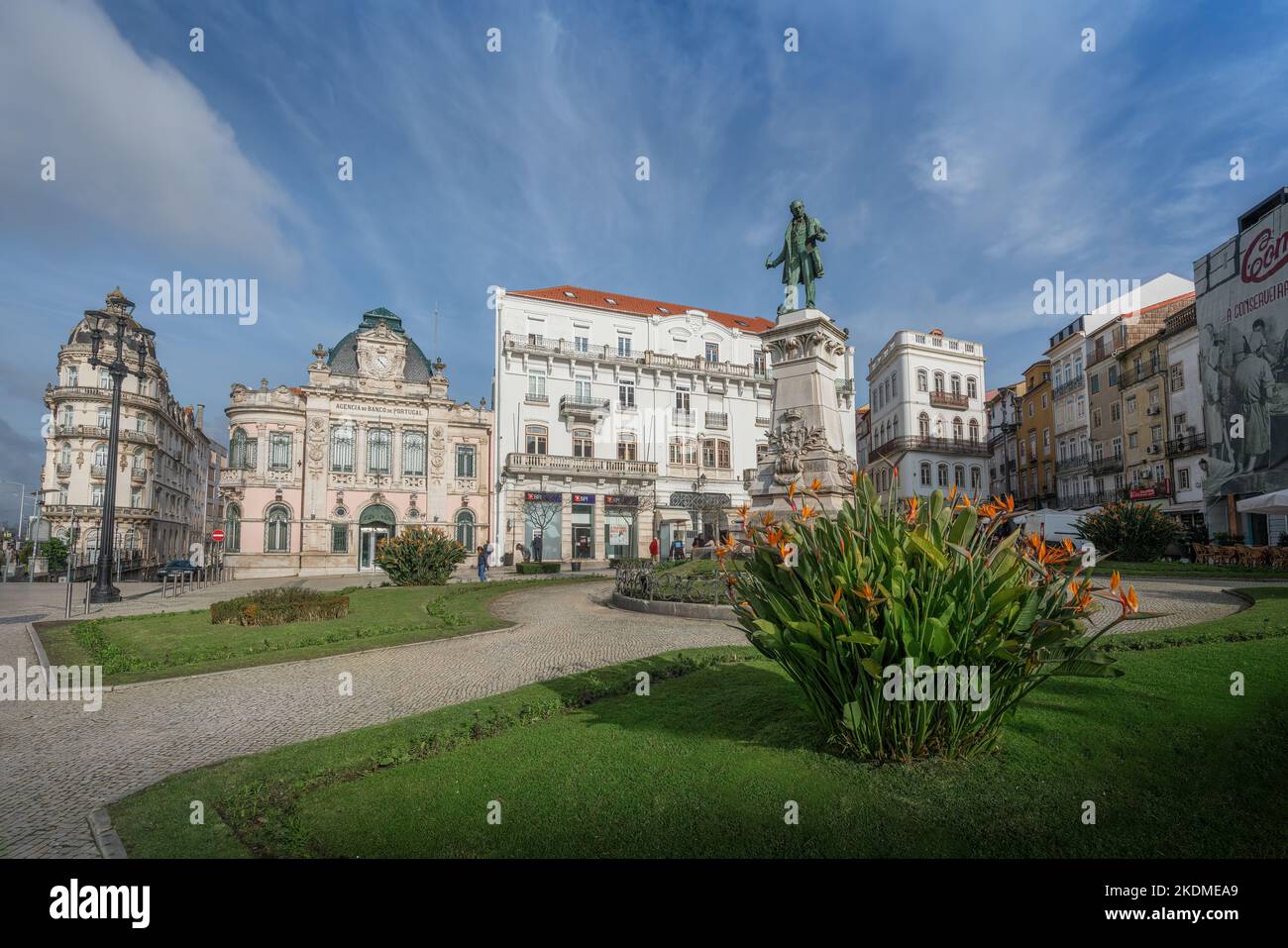 Largo da Portagem Square and Joaquim Antonio de Aguiar Statue Coimbra